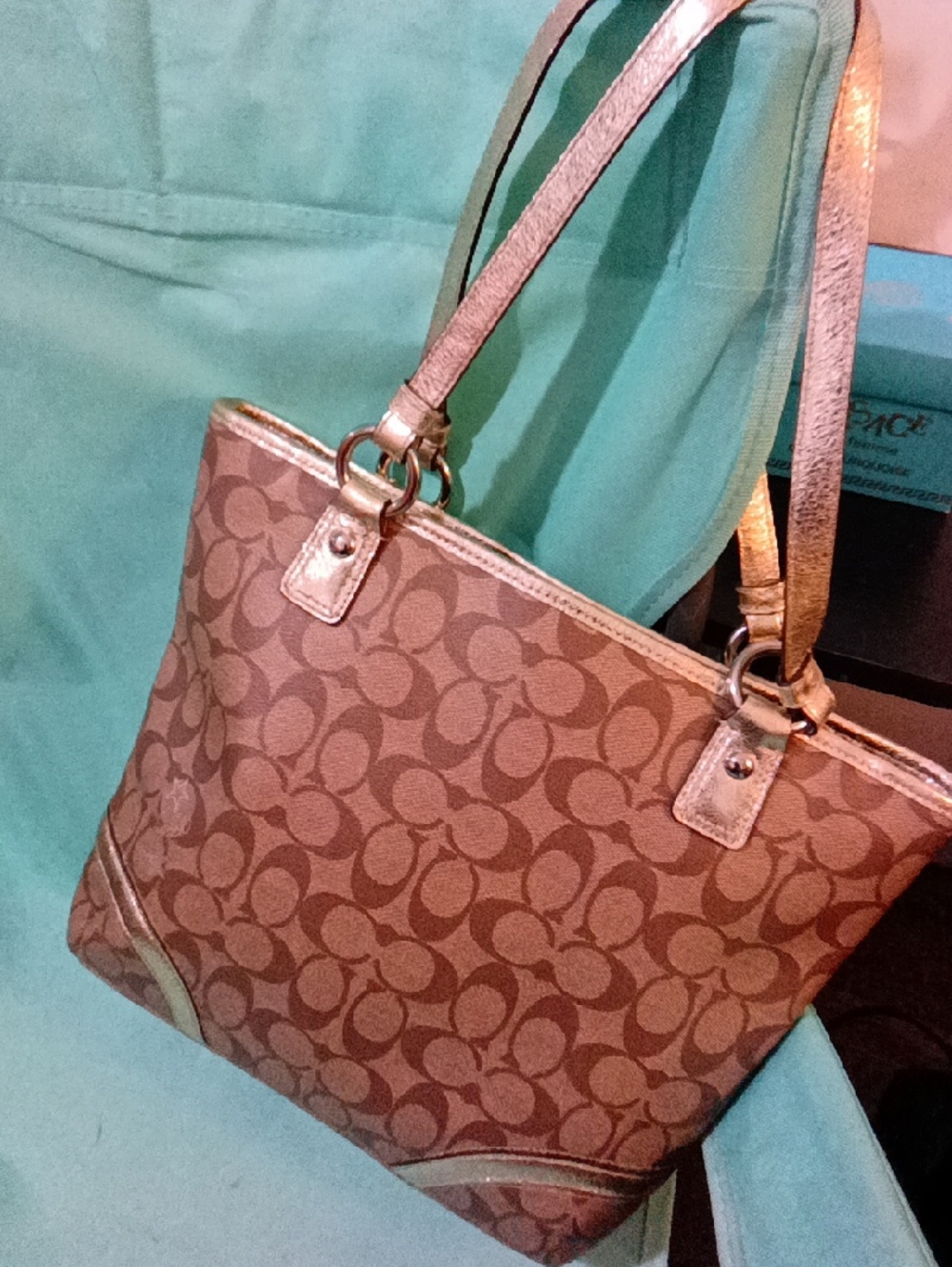 Coach Heritage Signature Star Print Shldr Tote Bag Creed-A2276-F18853 - Picture 2 of 13
